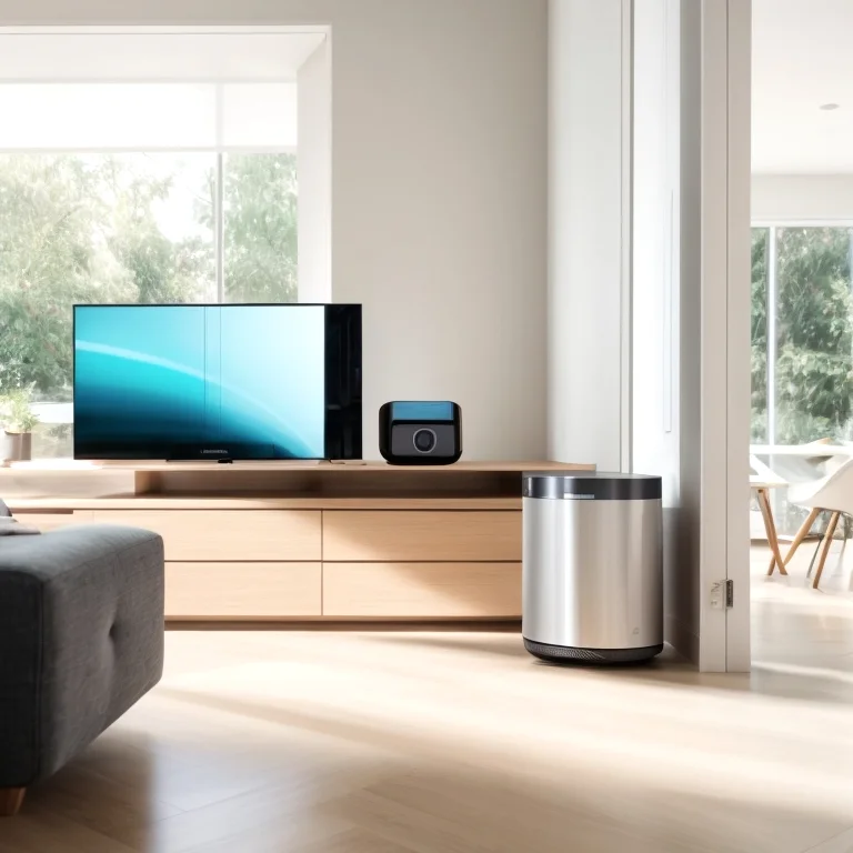 Smart AI Device im modernen Wohnzimmer